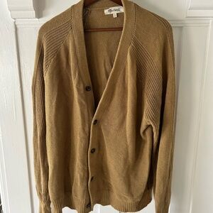 Mango Men's Yellow Cardigan Sweater